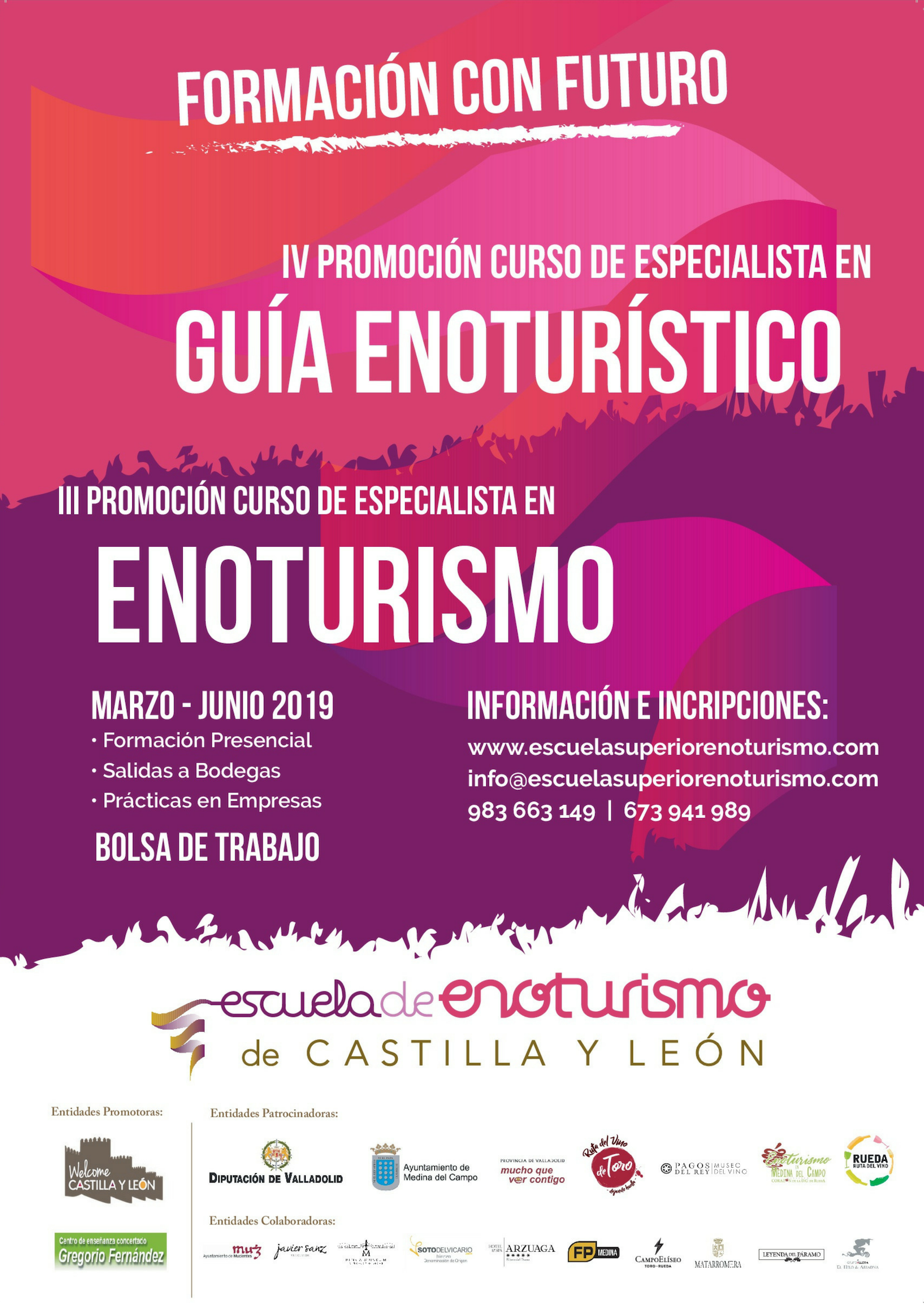 Cartel Curso de Especialista en Guía Enoturístico y Especialista en Enoturismo